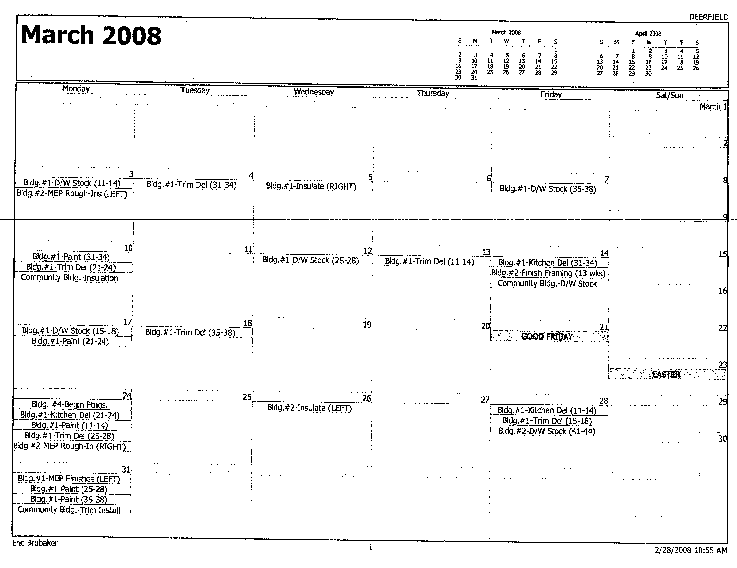 time schedule format. Whatever the format you use,